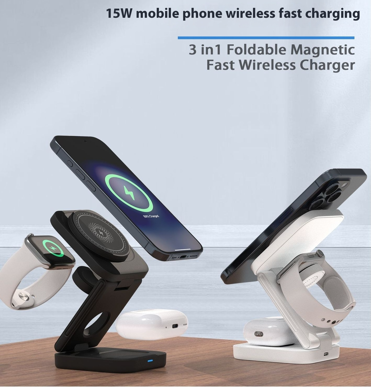 3-in-1 Foldable Magnetic Wireless Charger