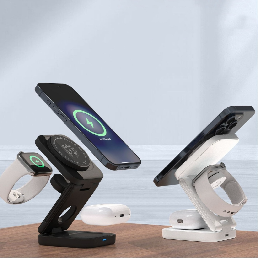 3-in-1 Foldable Magnetic Wireless Charger